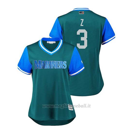 Maglia Baseball Donna Seattle Mariners Mike Zunino 2018 Llws Players Weekend Z Aqua